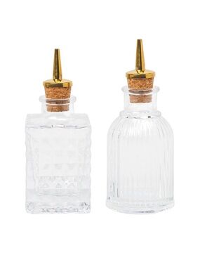NIB Set of 2 Bitters Glass Bottles